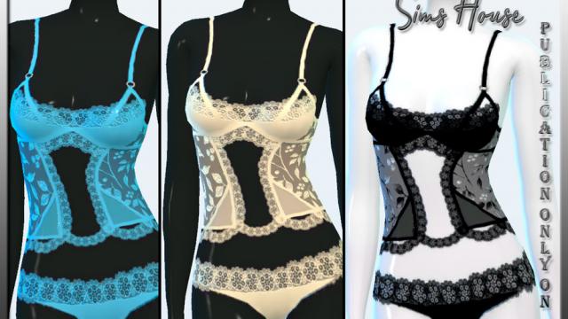 Lingerie Corset Lace for The Sims 4