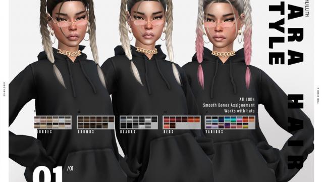 LeahLillith Yara Hairstyle for The Sims 4
