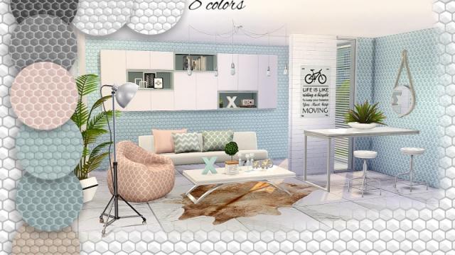 Come cozy honeycomb walls для The Sims 4