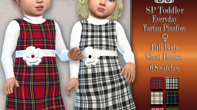 Toddler Tartan Pinafore - Needs SP Toddler for The Sims 4