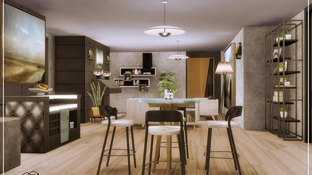 Deluxe-livingroom для The Sims 4