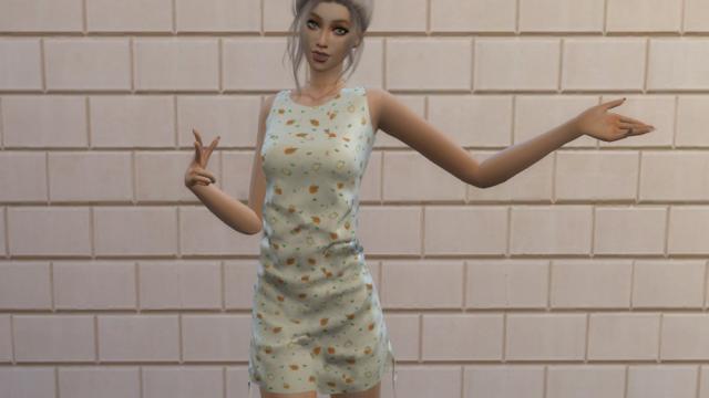 Cinched Dress for The Sims 4