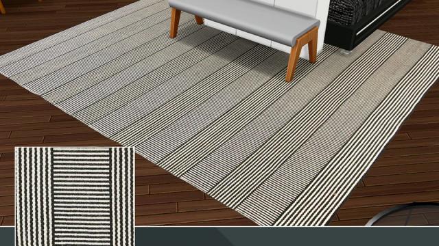 Handmade Woven Wool Area Rug для The Sims 4