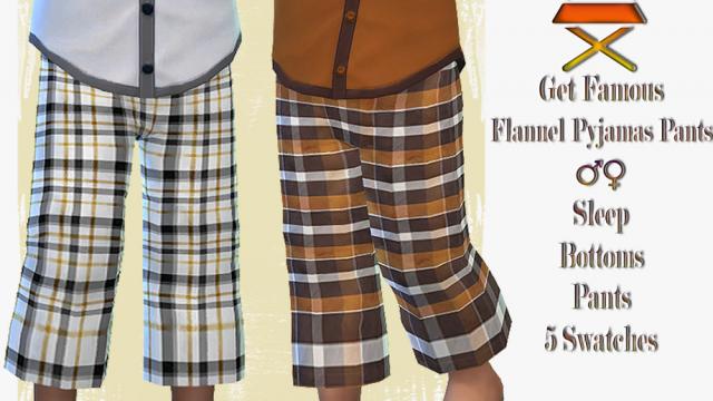 Toddler Flannell Pyjamas Bottom - Needs EP Get Famous для The Sims 4