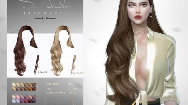 sclub ts4 hair n76 Olivia for The Sims 4