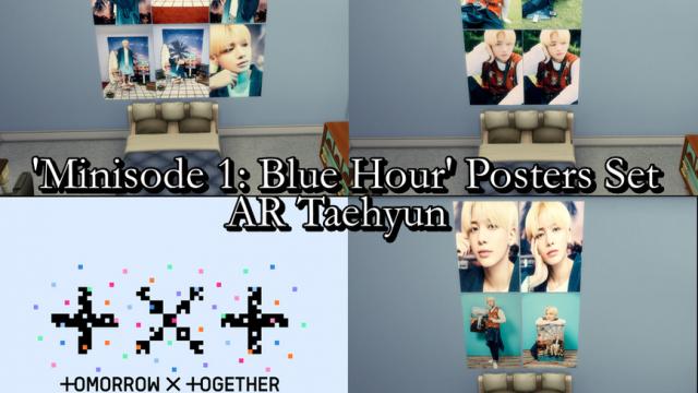 TXT Minisode1: Blue Hour Posters Set (AR) - REQUIRES MESH for The Sims 4