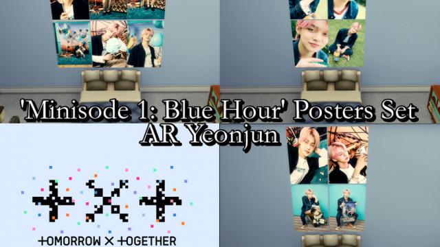 TXT Minisode1: Blue Hour Posters Set (AR) - REQUIRES MESH for The Sims 4