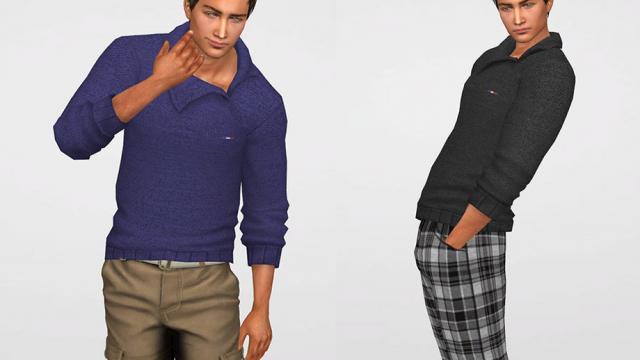 Winter Sweater for Men 01 для The Sims 4