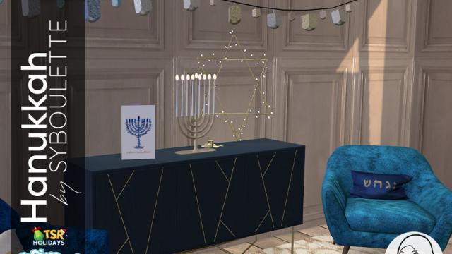 Holiday Wonderland - Hanukkah - David Star's wreath для The Sims 4