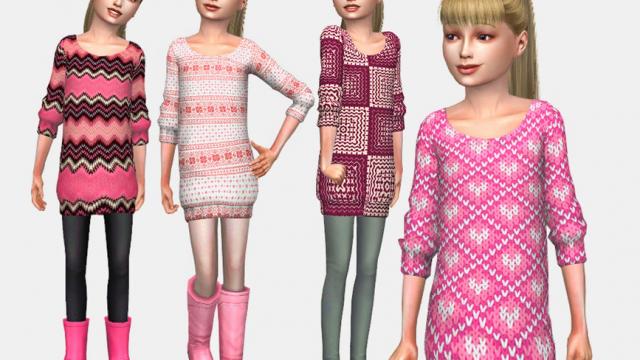 Junior Pink Sweater Dress