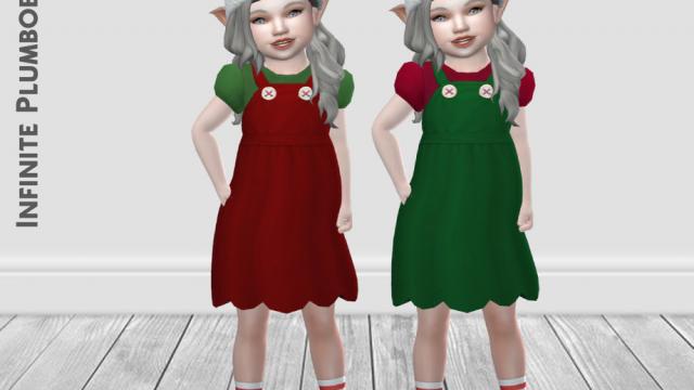 IP Toddler Christmas Dungaree Dress