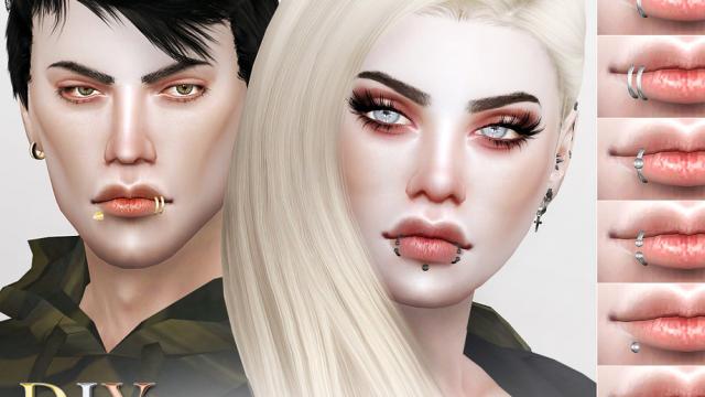 DIY Lip Piercing Set for The Sims 4