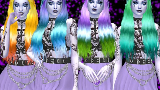 Fantasy recolor of Stealthic's Cadence hair для The Sims 4