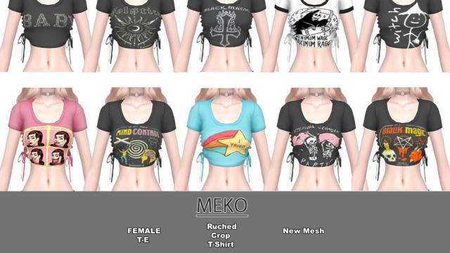 MEKO - Ruched T-Shirt for The Sims 4