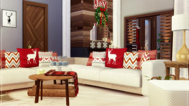 Holiday Time of Joy - Living Room для The Sims 4