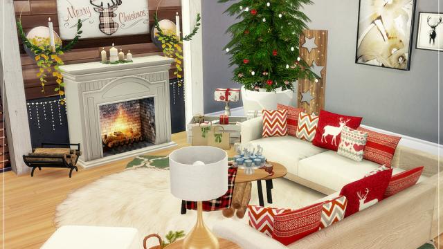 Holiday Time of Joy - Living Room для The Sims 4