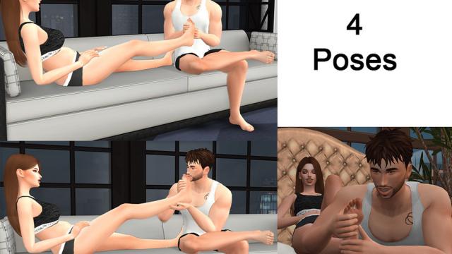 Romantic massage (Pose pack) для The Sims 4