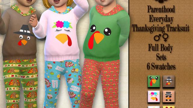 Toddler Thanksgiving Tracksuit - Needs GP Parenthood for The Sims 4