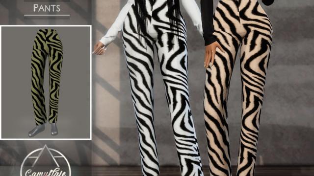 CAMUFLAJE - Zebra Set (Pants) for The Sims 4