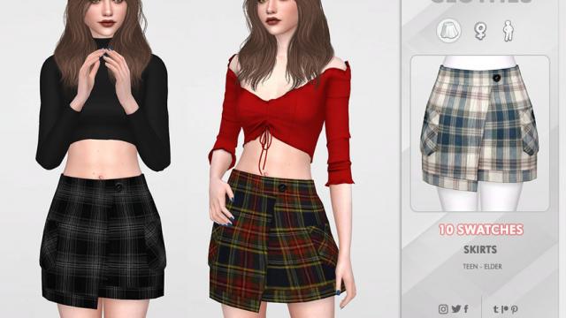Grid Skirt for Women 02 -