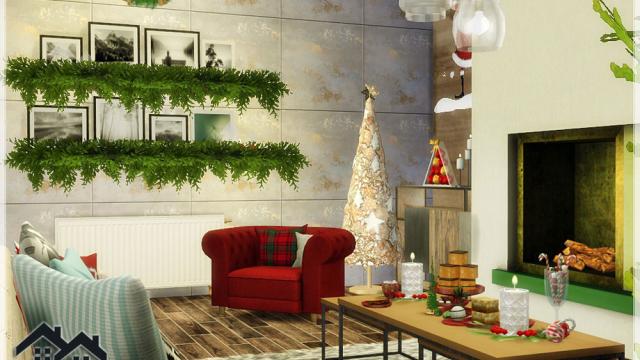 Papa Noel - Livingroom для The Sims 4