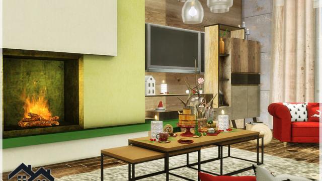 Papa Noel - Livingroom для The Sims 4