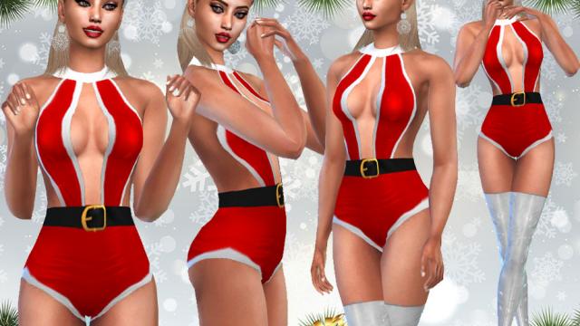 Female Xmas Costume Bodysuit