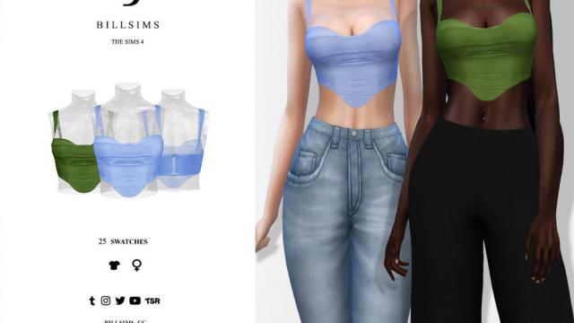 Satin Mesh Bustier Crop Top