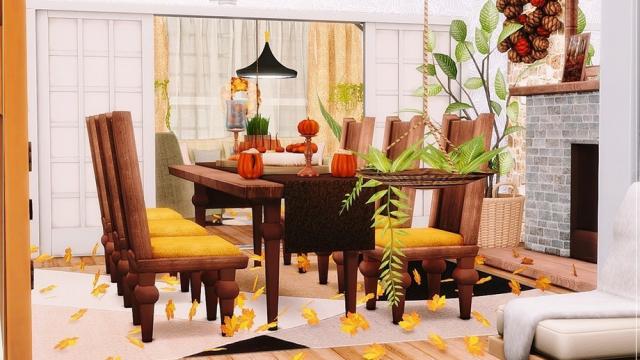 Fallen Leaves - Dining Room для The Sims 4