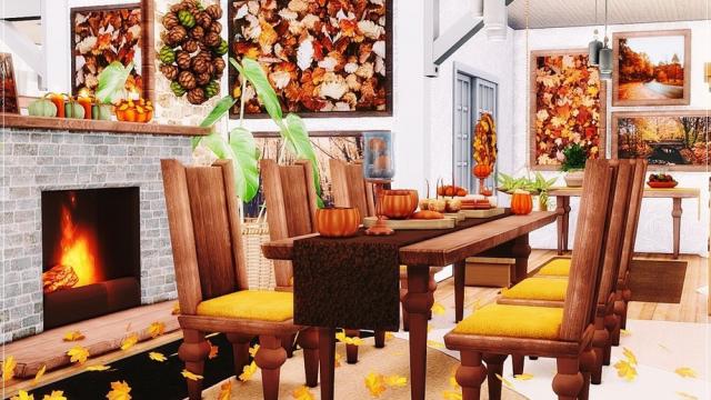 Fallen Leaves - Dining Room для The Sims 4