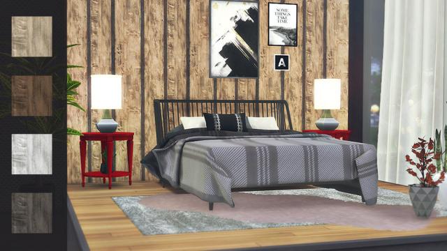 Rough Wood Plank Wall for The Sims 4