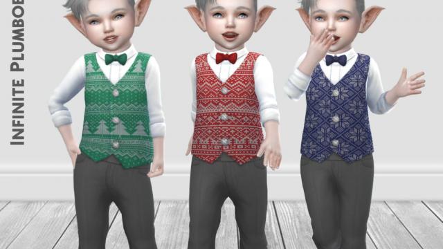 IP Toddler Christmas Waistcoat - SEASONS для The Sims 4