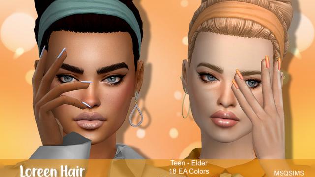 Loreen Hair для The Sims 4