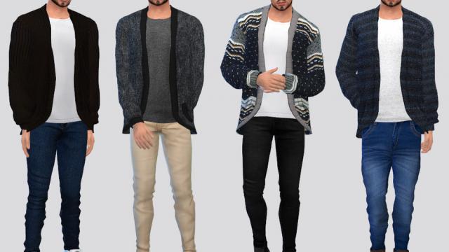 Cozy Men Cardigan for The Sims 4