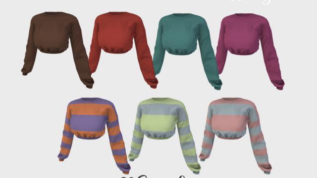 Crop Sweater - TP375 for The Sims 4