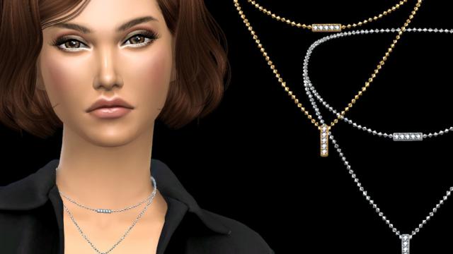 NataliS_Diamond bar double necklace