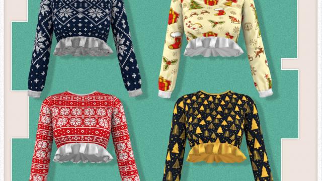 JavaSims- Christmas Warmth Top Pajamas for The Sims 4