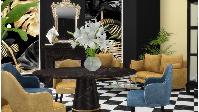 Fiora living/dining room furniture для The Sims 4