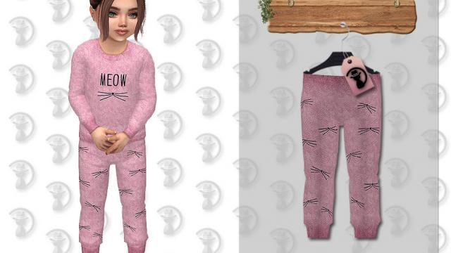 Cat PJ Set-Bottom C314