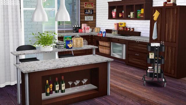 Young Way Kitchen - bar for The Sims 4