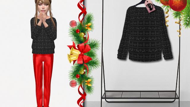 Christmas Sweater C273 for The Sims 4