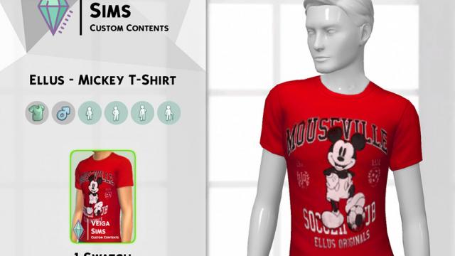 Ellus - Mickey T-Shirt for The Sims 4