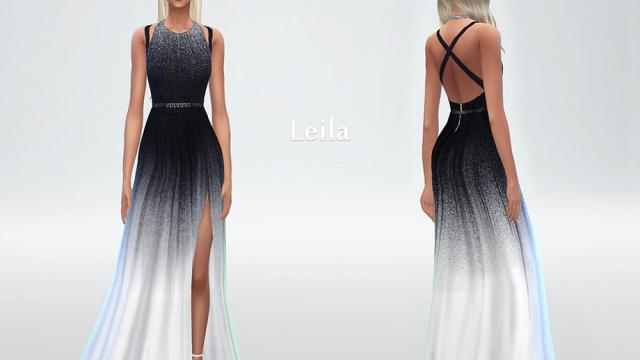 Gradient dress Leila with side cutout