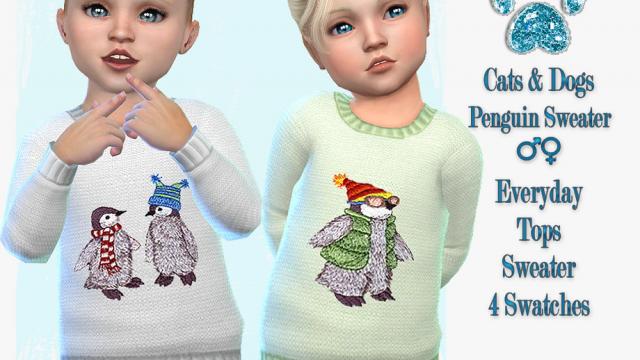 Knitted Penguin Sweater - Needs EP Cats & Dogs