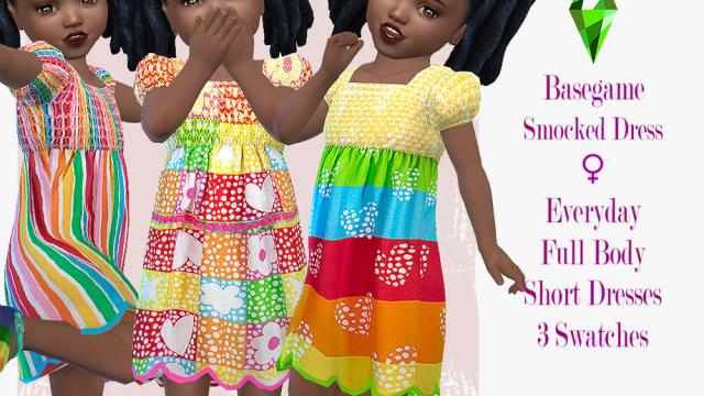 Toddler Colorful Smocked Dress