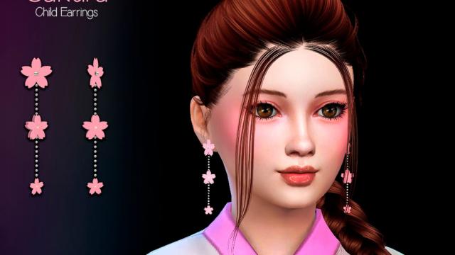 [Suzue] Sakura Child Earrings for The Sims 4