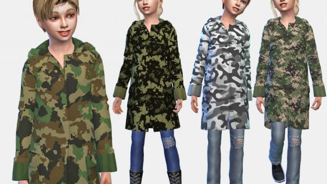 Junior Camo Coat for The Sims 4