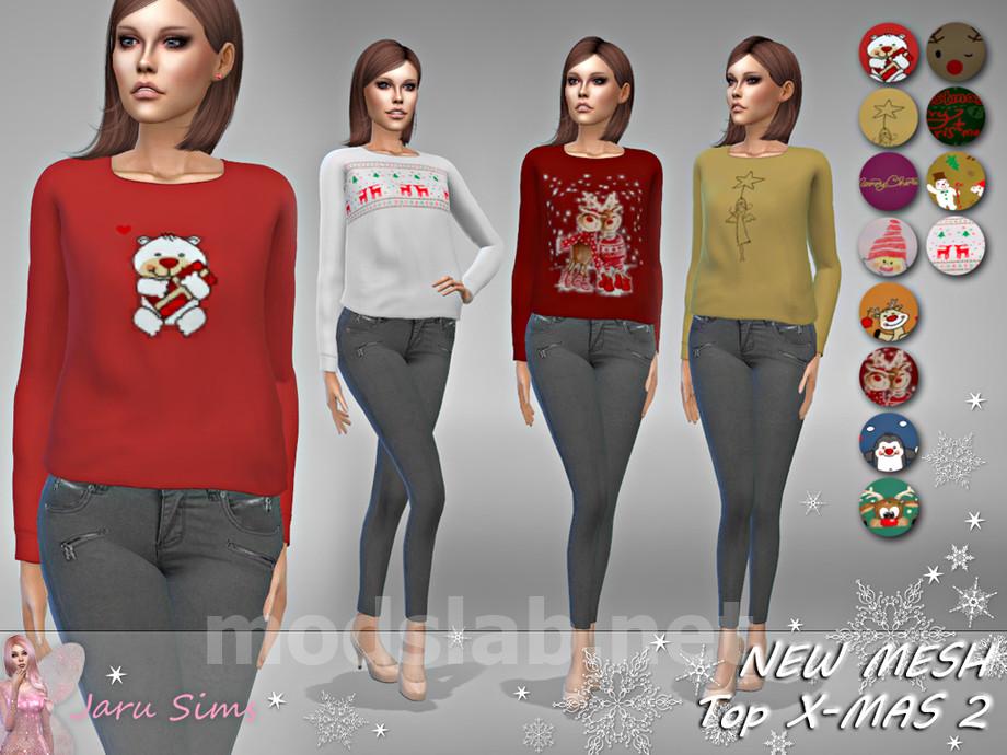 Download Top X-MAS 2 - NEW MESH for The Sims 4