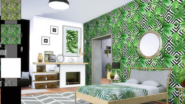 Wallpaper Exotic - Экзотические обои для The Sims 4
