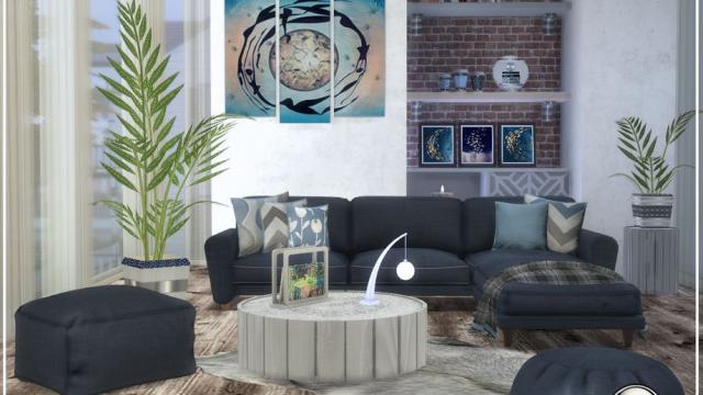 Wuulm living room для The Sims 4